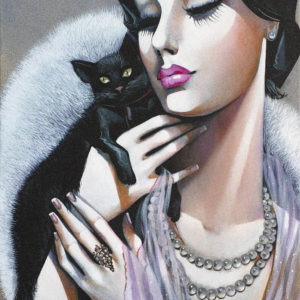 Lady with Black Cat, 100x60